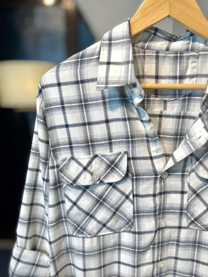 Luxe Flannel Shirt | Black and Offwhite check