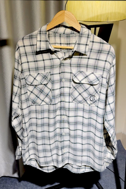 Luxe Flannel Shirt | Black and Offwhite check
