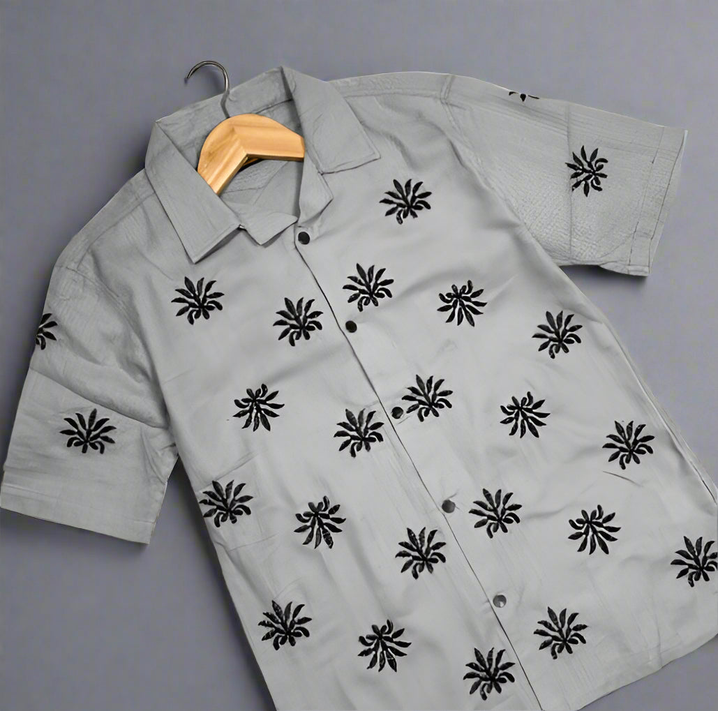 Star Embroidered Cuban |Gray