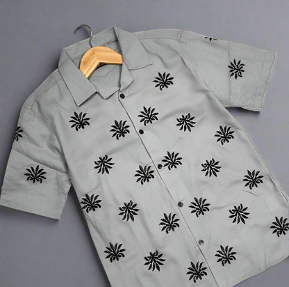 Star Embroidered Cuban |Gray