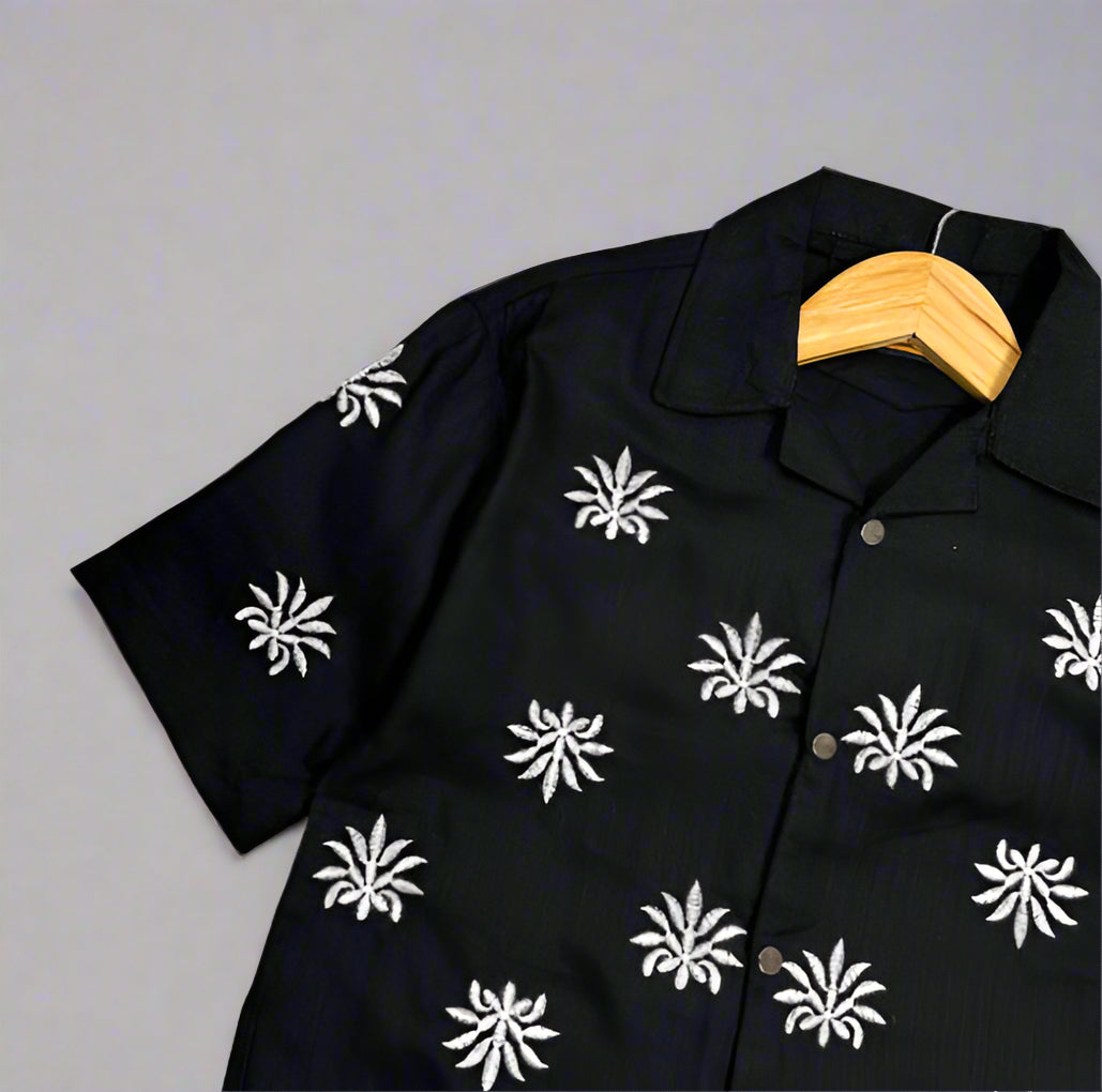 Star Embroidered Cuban | Black