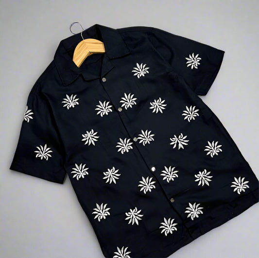 Star Embroidered Cuban | Black
