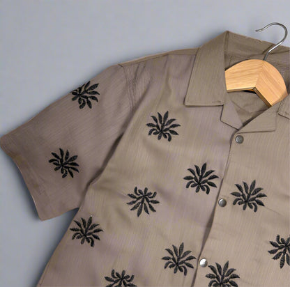 Star Embroidered Cuban | Khaki