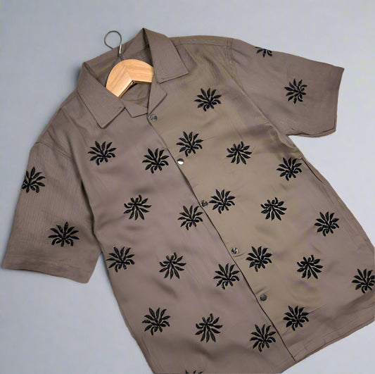 Star Embroidered Cuban | Khaki