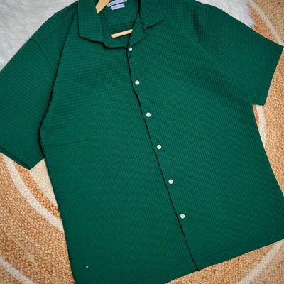Zara Waffle Cuban Shirt | Green